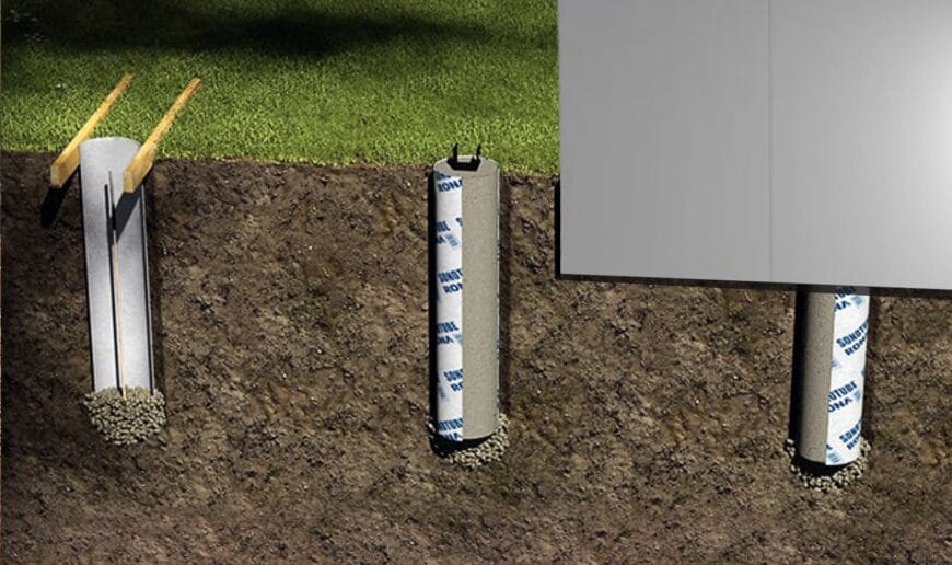 EcoPod Sonotube with Insulated Skirt Foundation